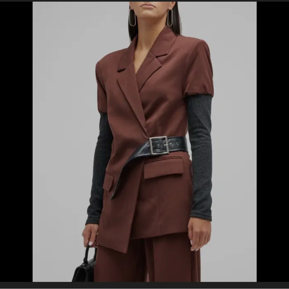 WEWOREWHAT Brown Blazer with Black Belt